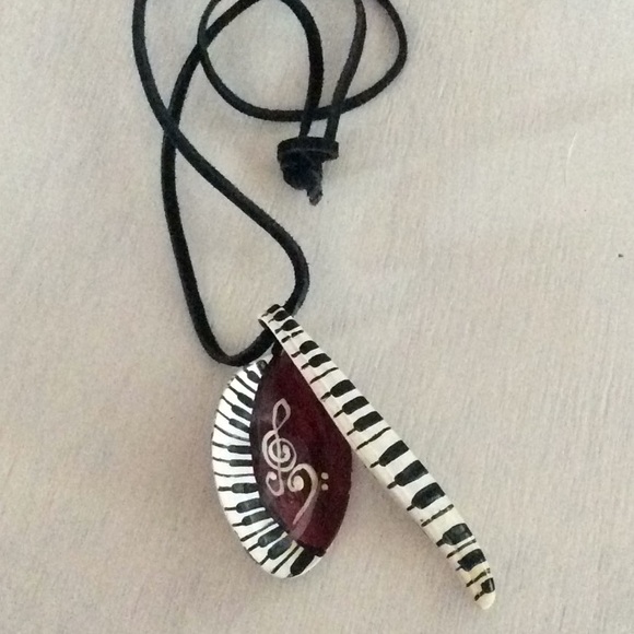 Vtg Piano keys and symbols necklace. Spoon broach. - Picture 4 of 4